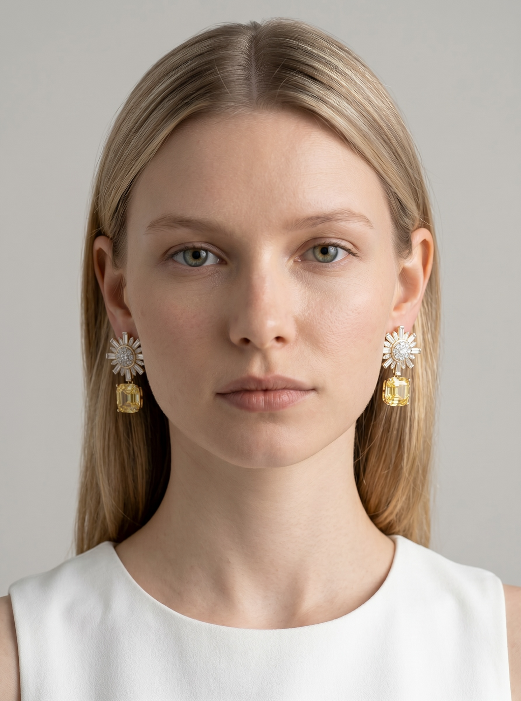 Yellow Diamond Drop earrings