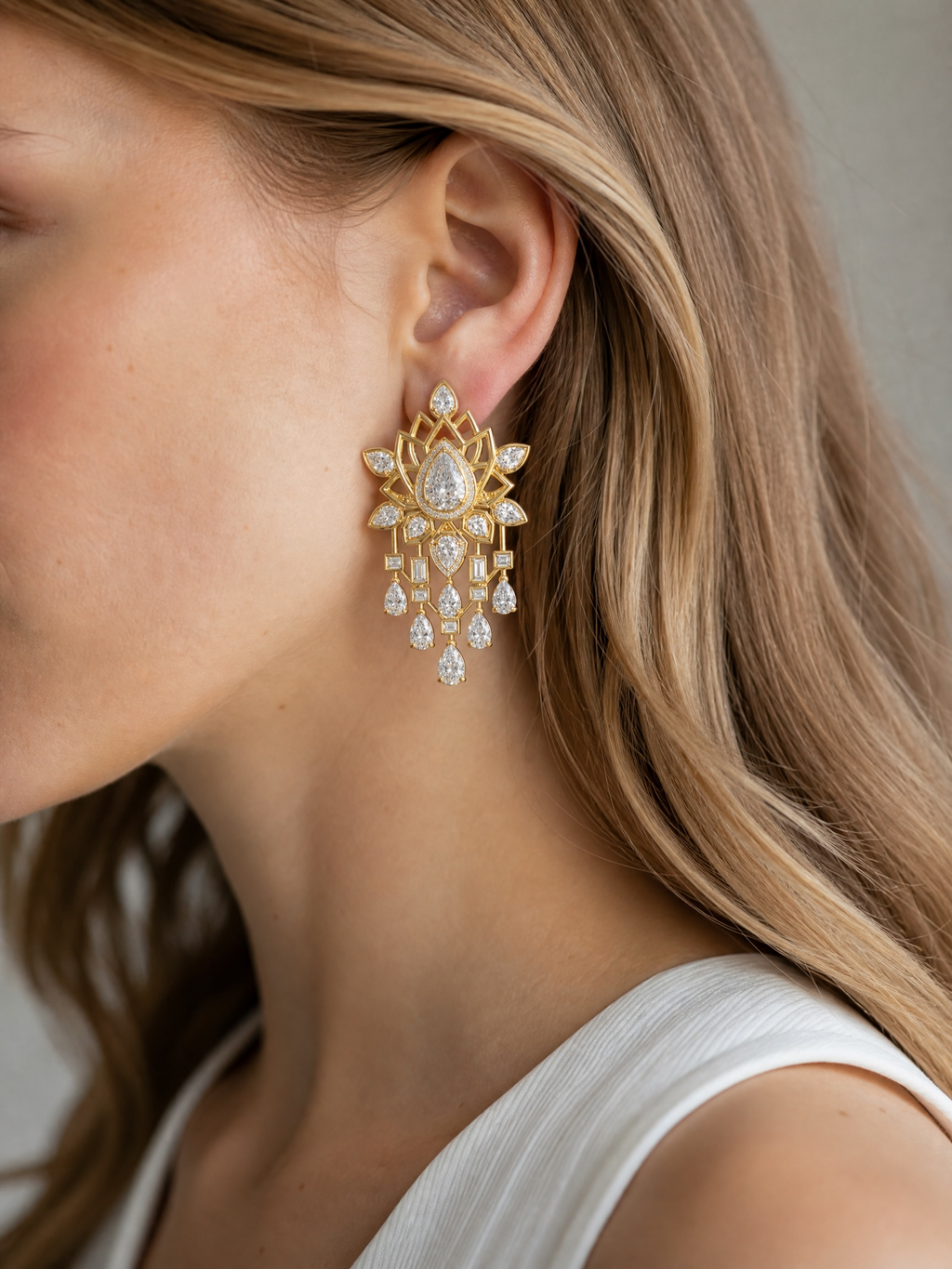 Imperial Lotus Chandelier earrings