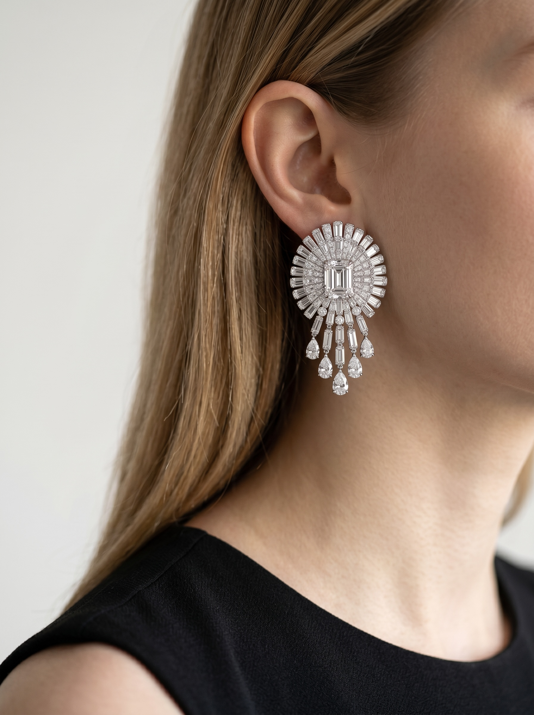 Sunburst Chandelier Drop earrings