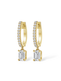 Emerald cut hoop earrings