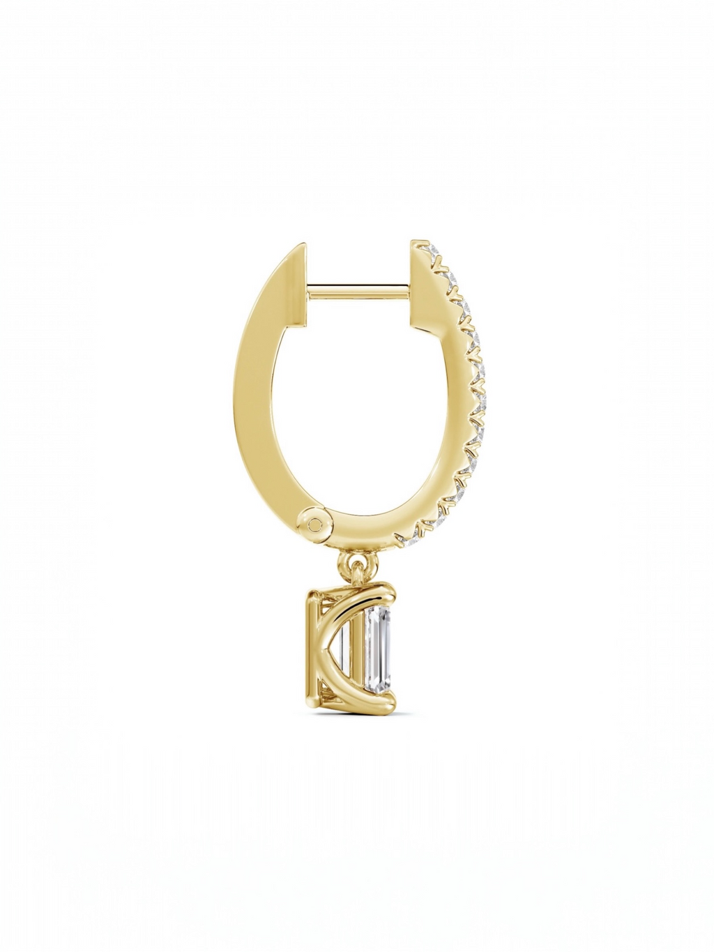 Emerald cut hoop earrings