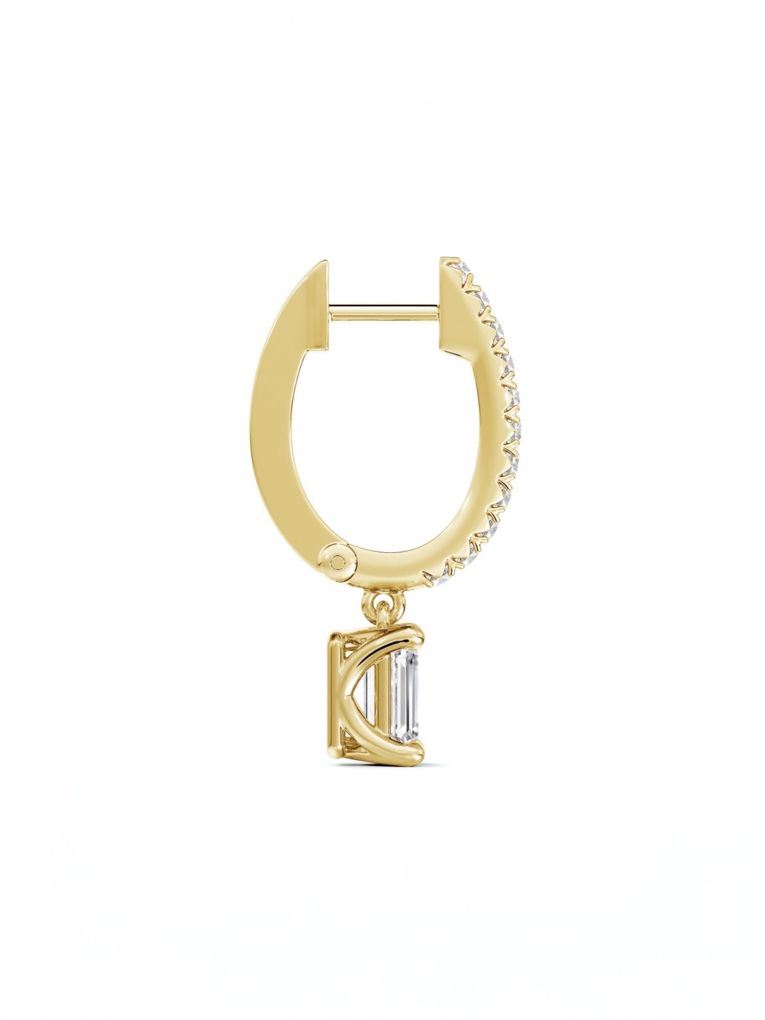 Emerald cut hoop earrings