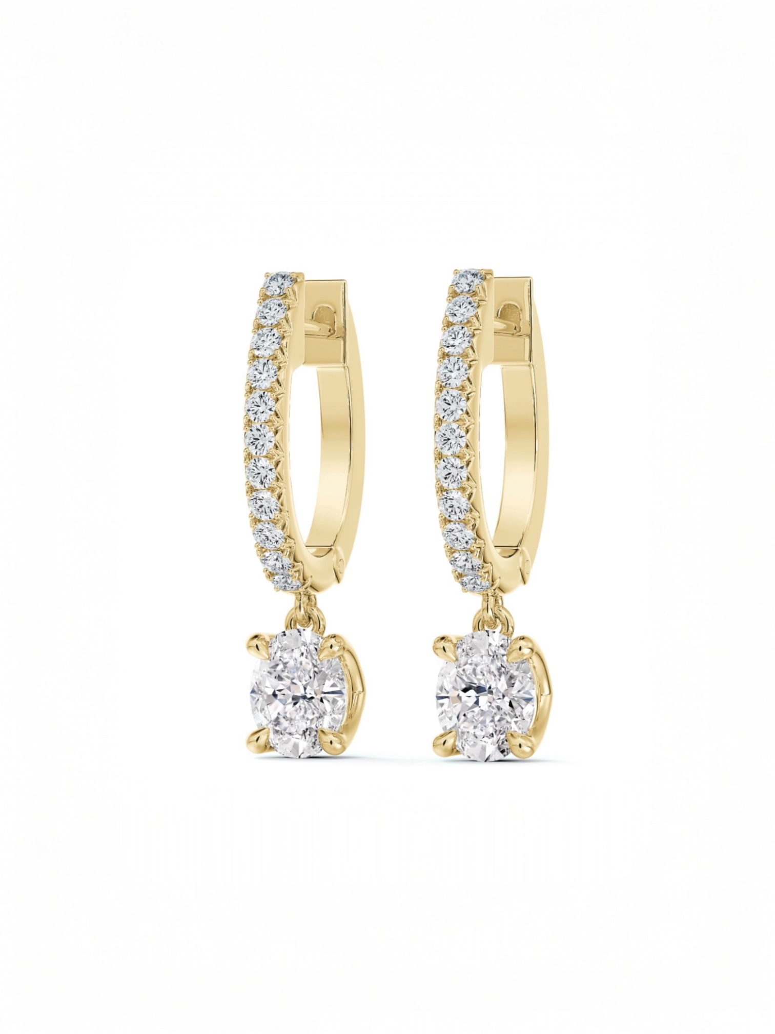 Oval Drop hoop earrings