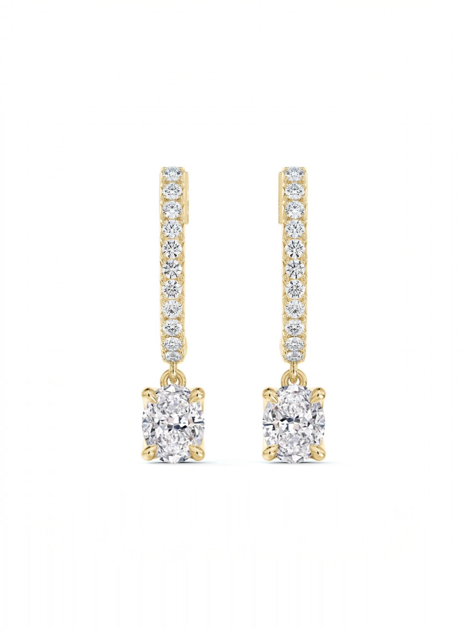 Oval Drop hoop earrings