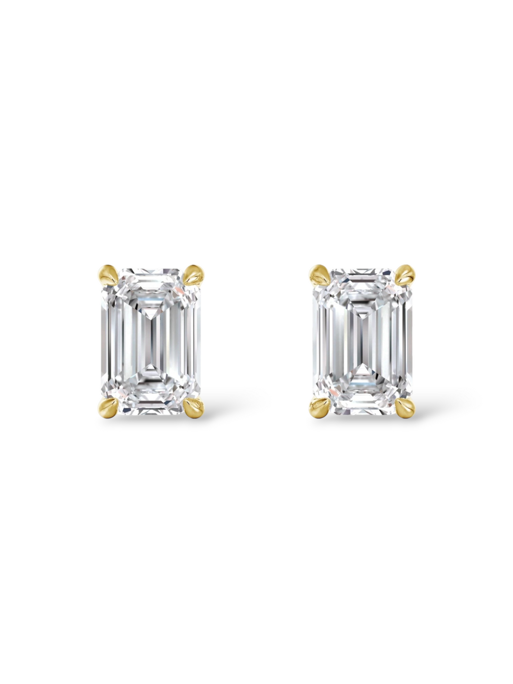 Emerald Cut Solitaire stud earrings