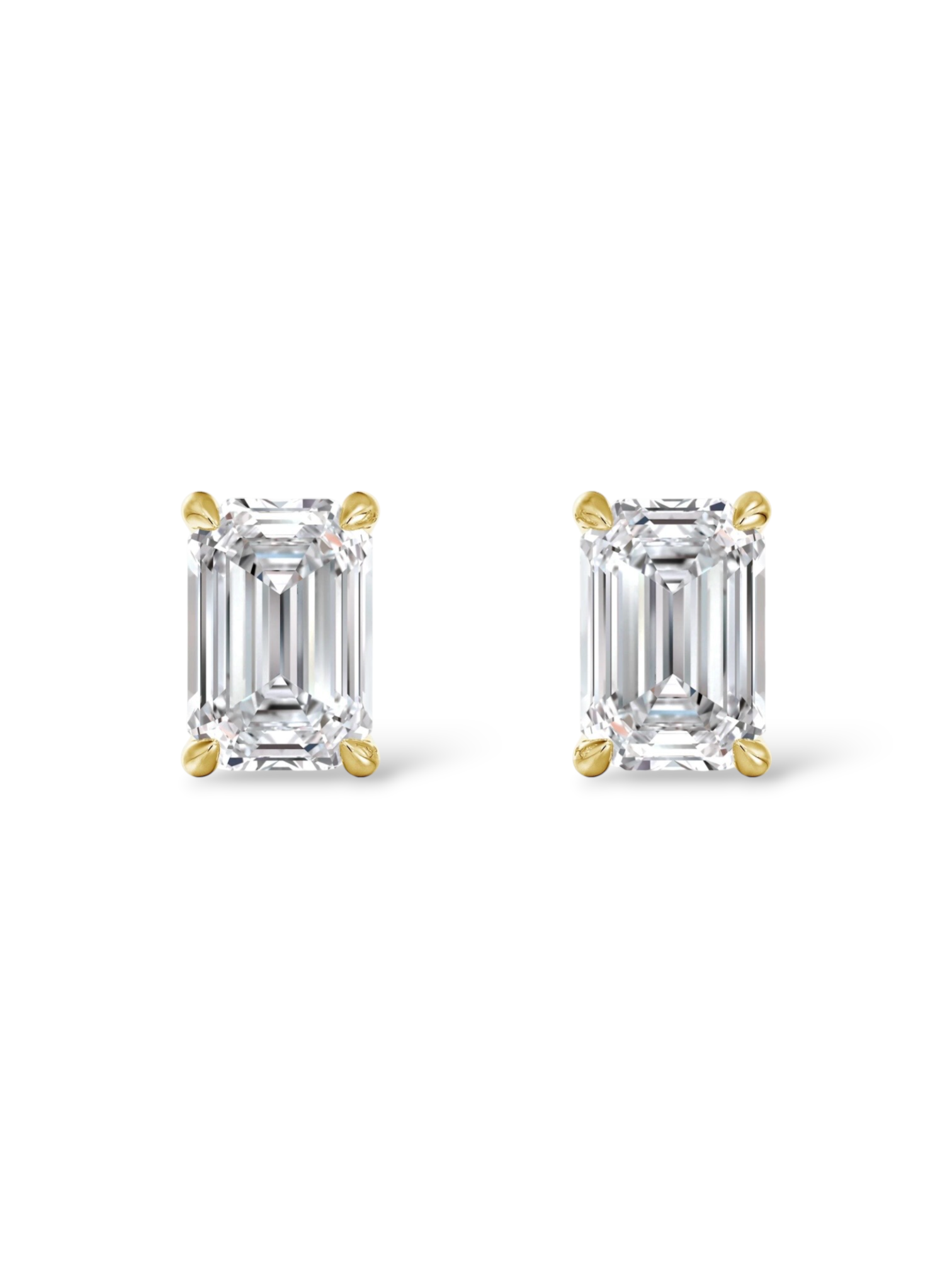 Emerald Cut Solitaire stud earrings