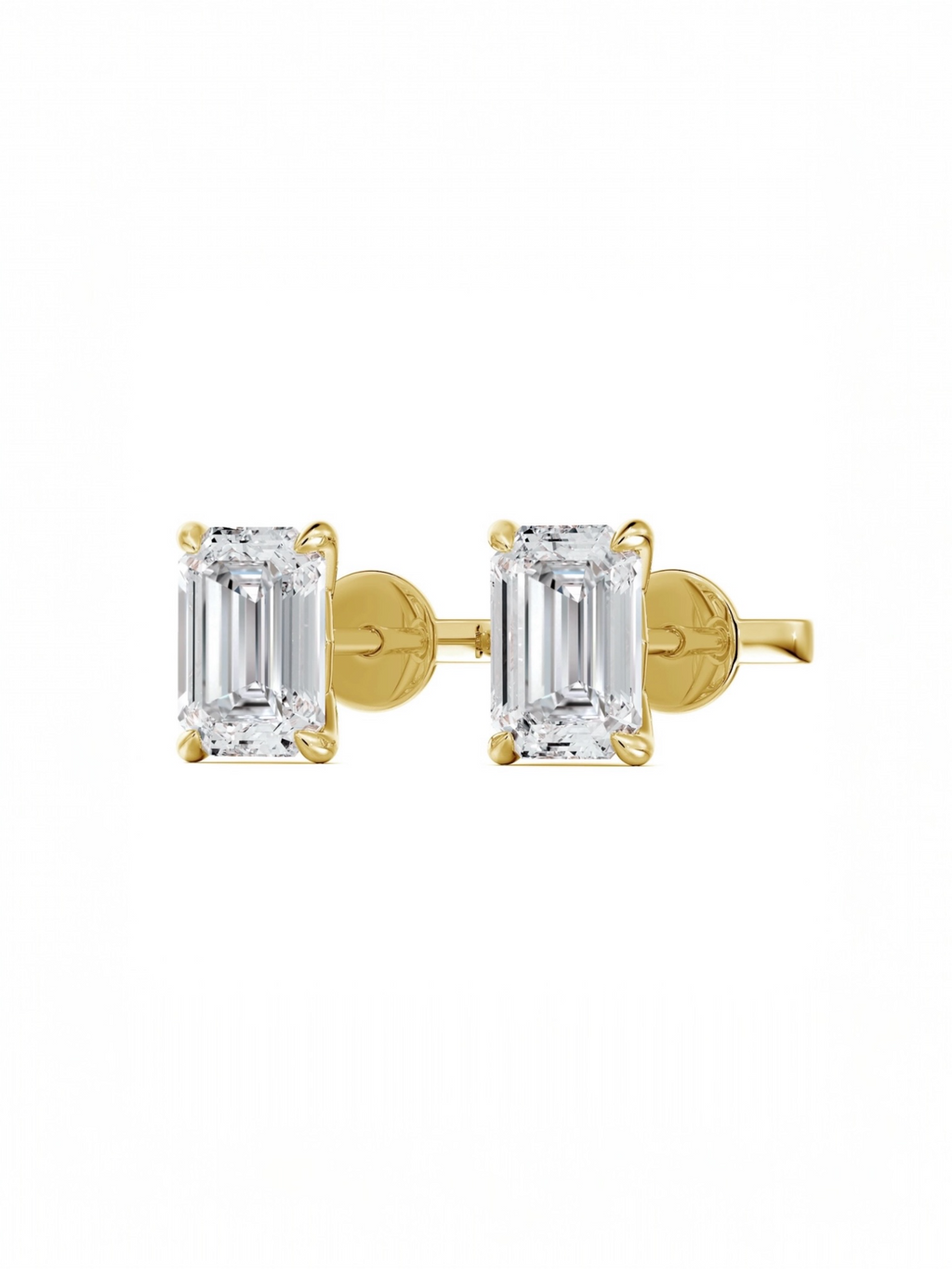 Emerald Cut Solitaire stud earrings