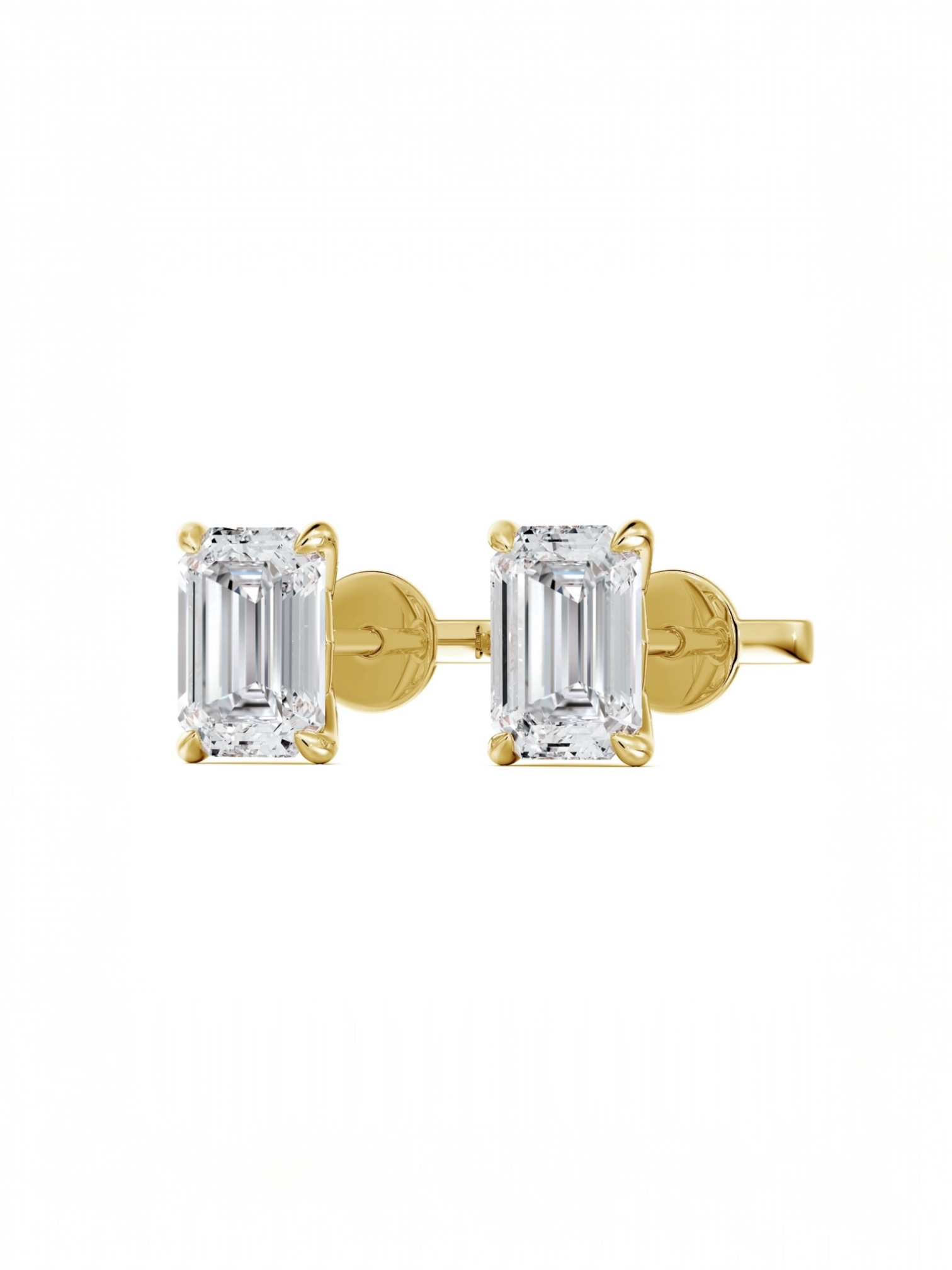 Emerald Cut Solitaire stud earrings