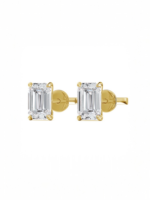 Emerald Cut Solitaire stud earrings
