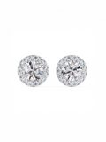Round Halo Solitaire stud earrings