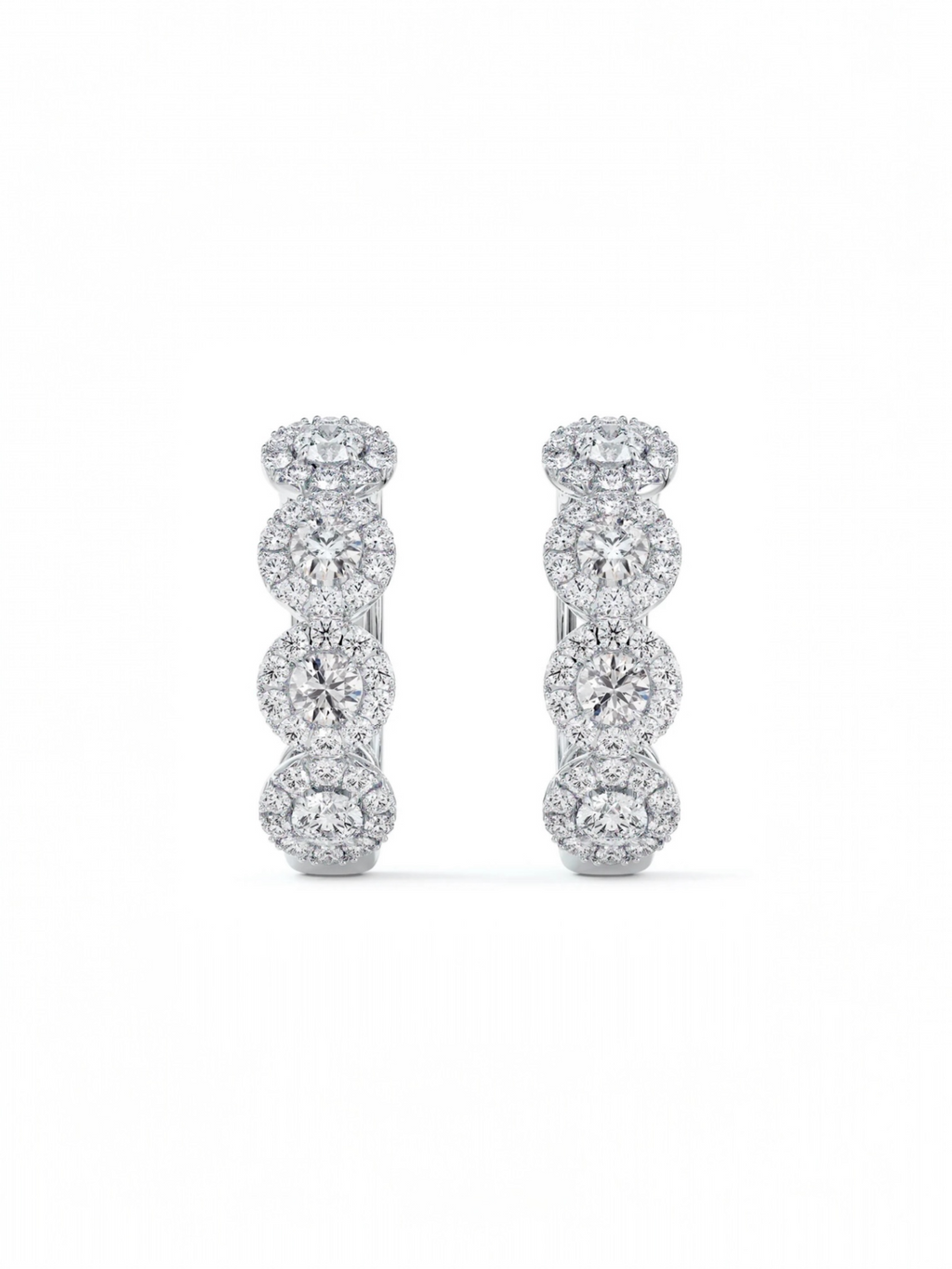 Round Halo Hoop earrings