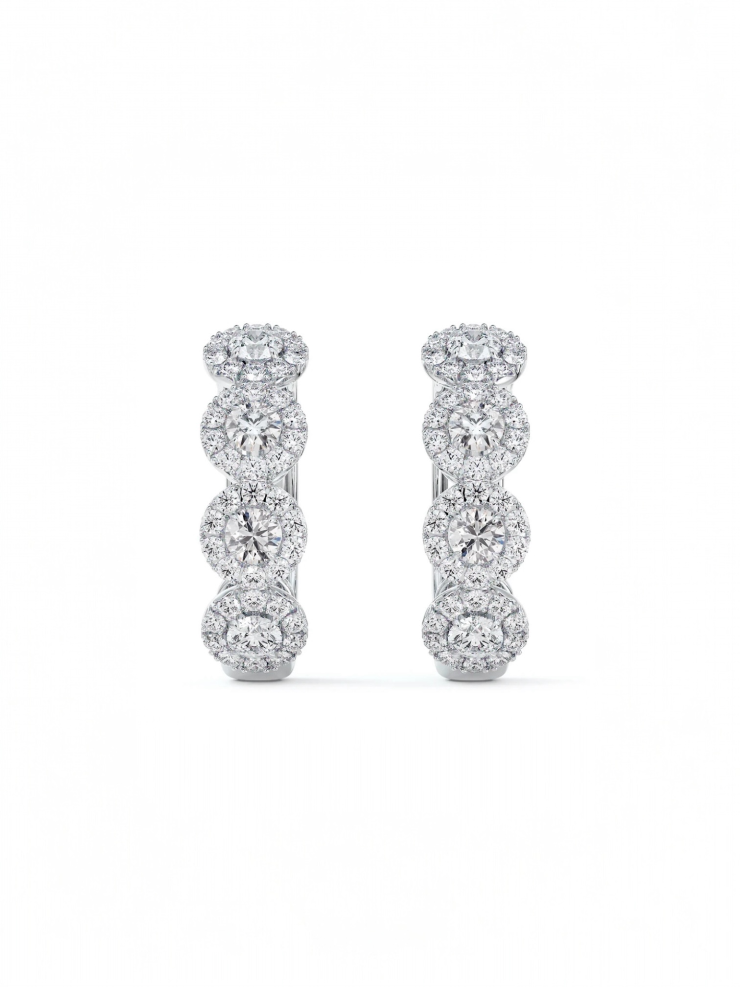 Round Halo Hoop earrings