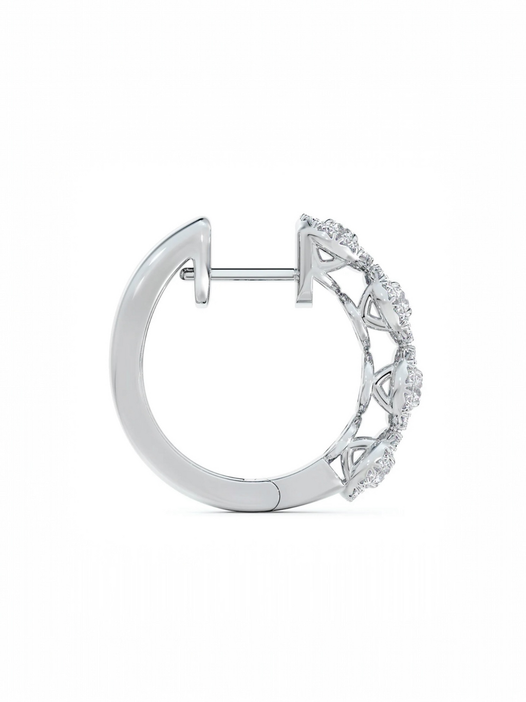 Round Halo Hoop earrings