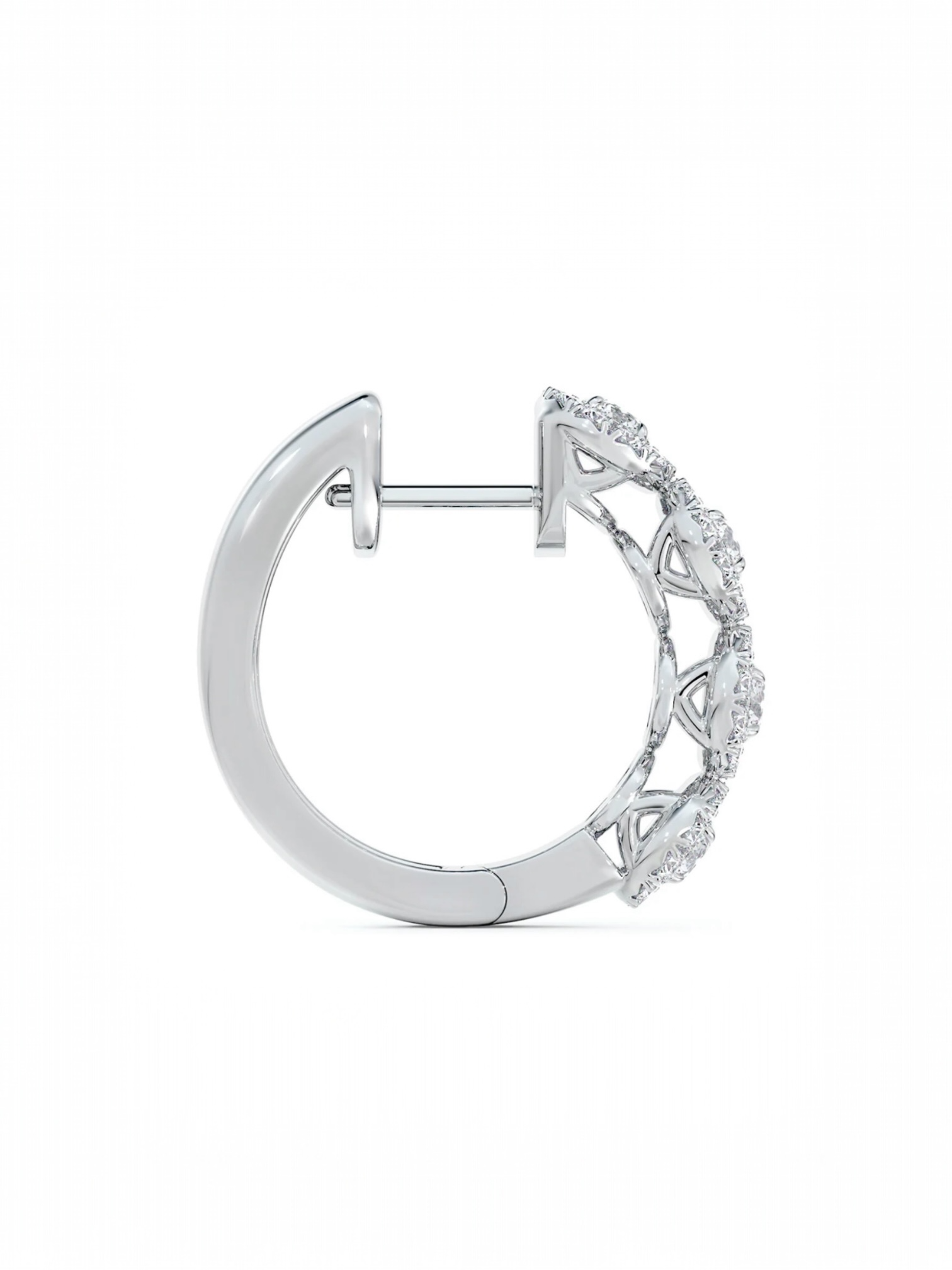 Round Halo Hoop earrings