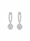 Round Halo Drop earrings