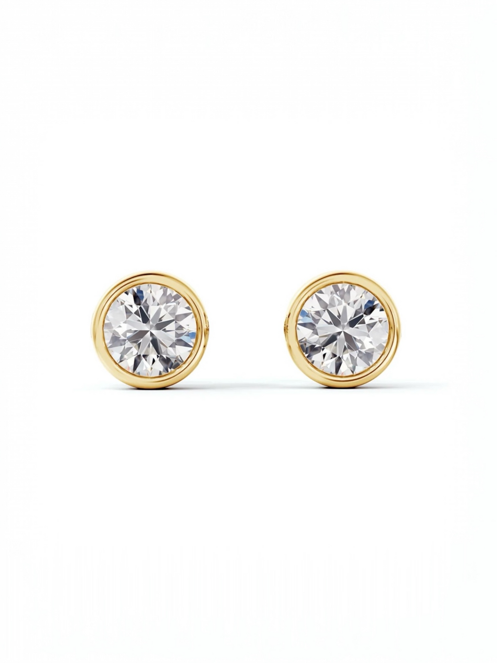 Round Solitaire Bezel set earring