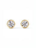 Round Solitaire Bezel set earring