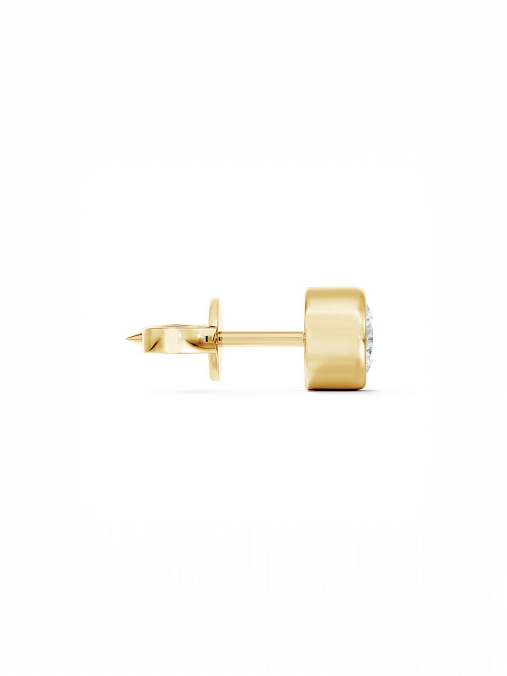 Round Solitaire Bezel set earring