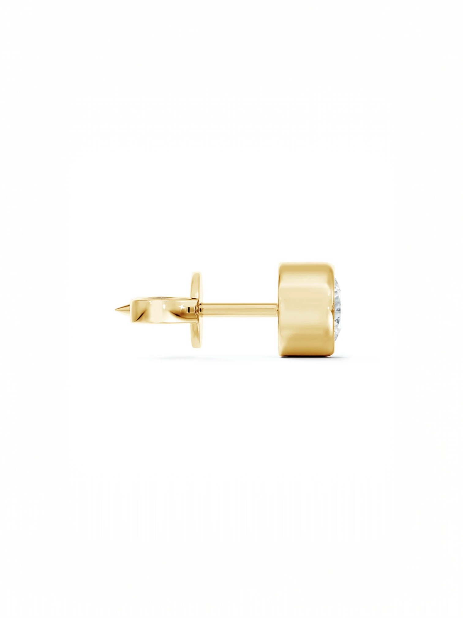 Round Solitaire Bezel set earring