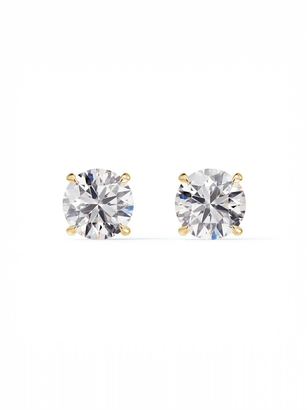 Round Solitaire stud earrings