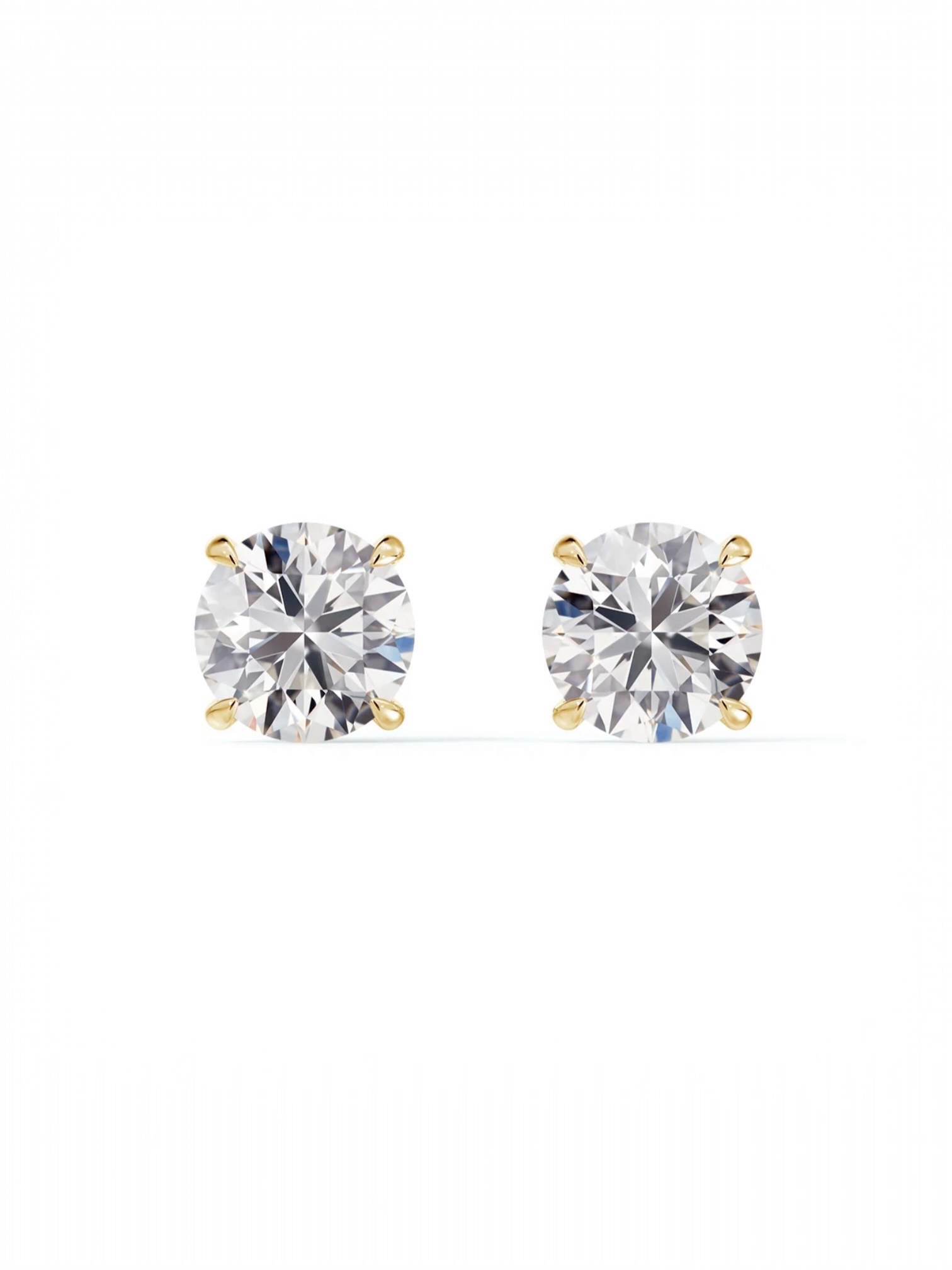Round Solitaire stud earrings