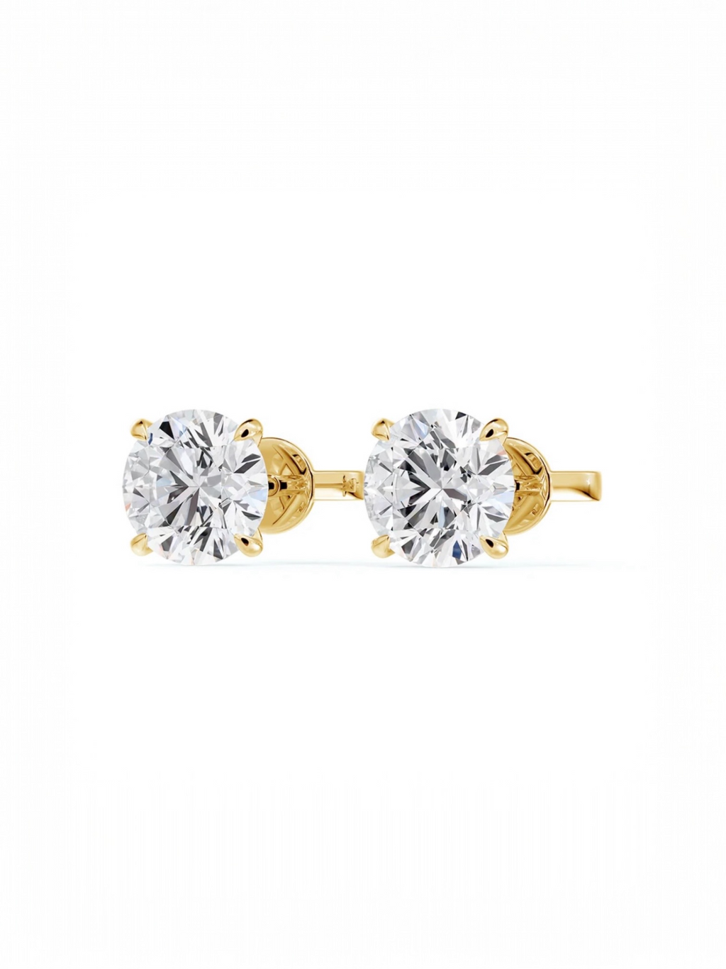 Round Solitaire stud earrings