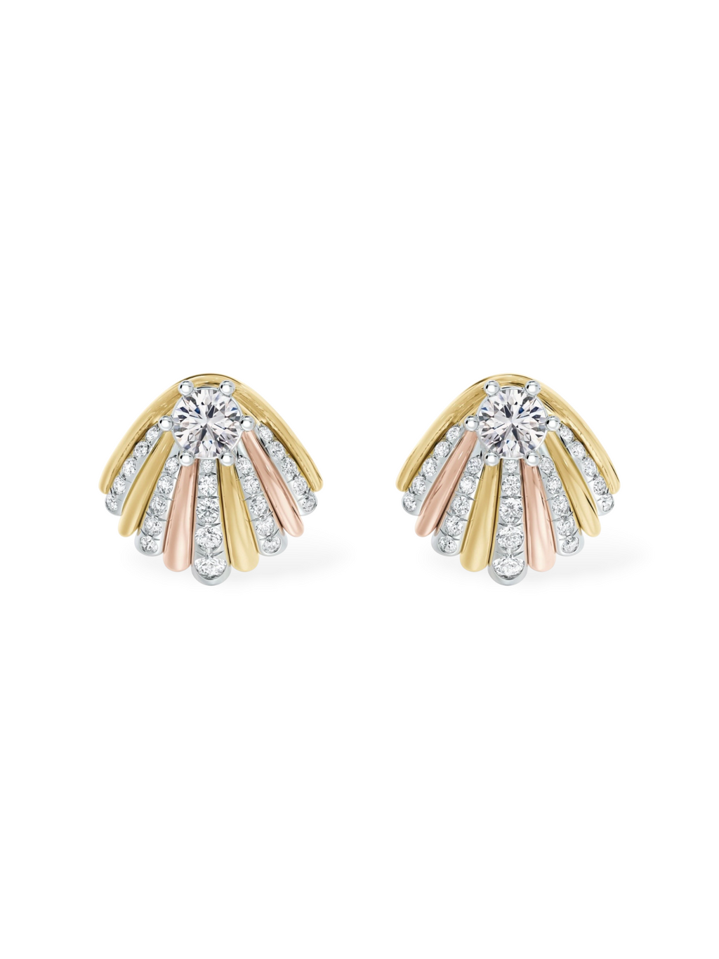 Mixed Metal Shell stud earrings