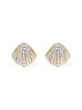 Mixed Metal Shell stud earrings