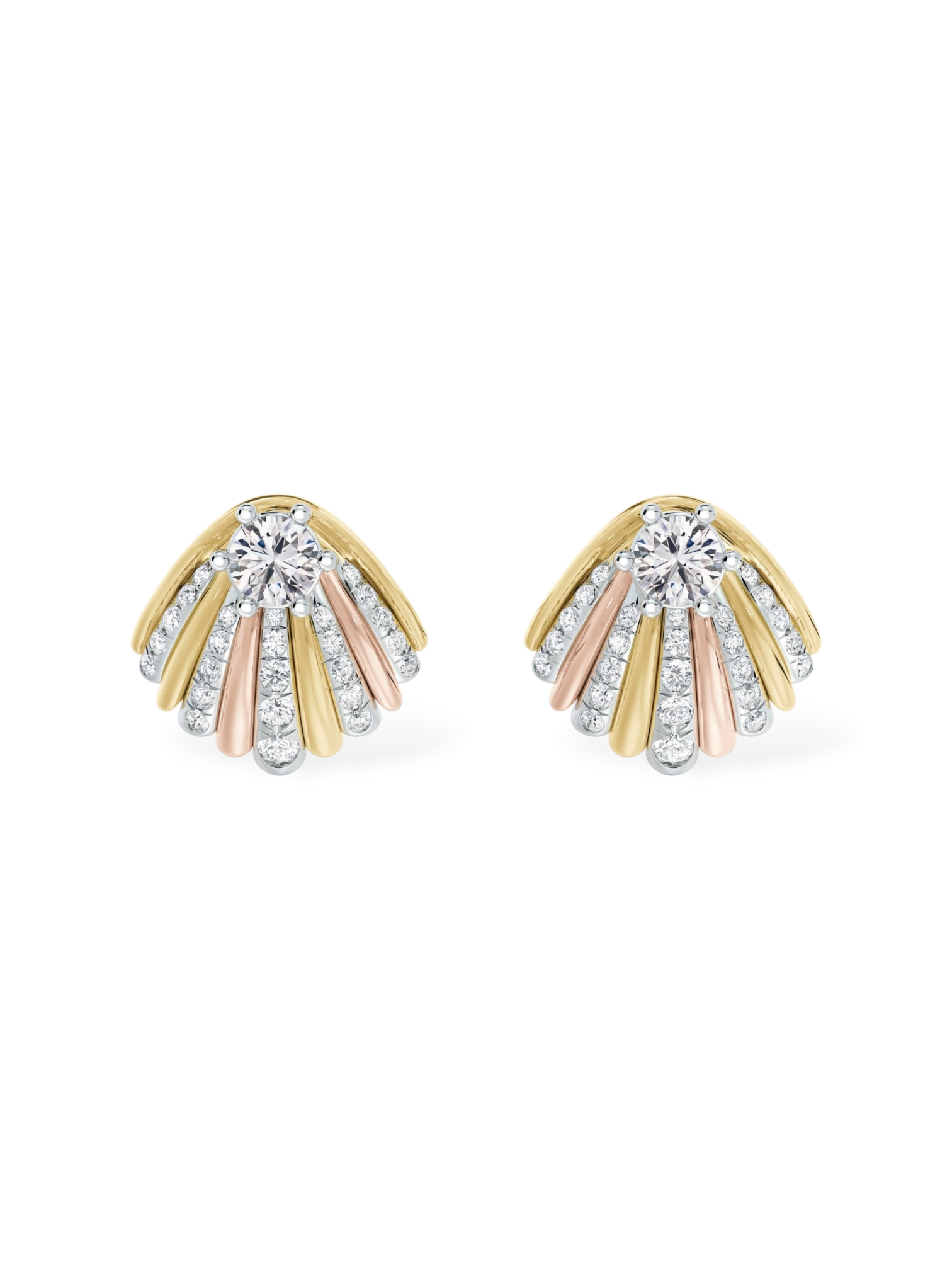 Mixed Metal Shell stud earrings