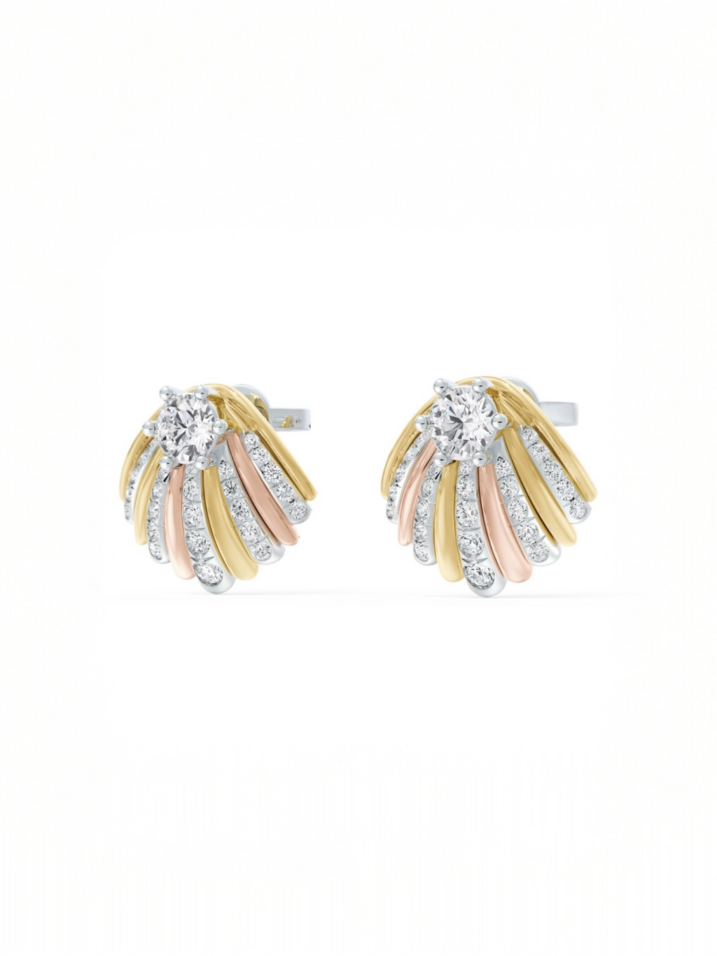 Mixed Metal Shell stud earrings