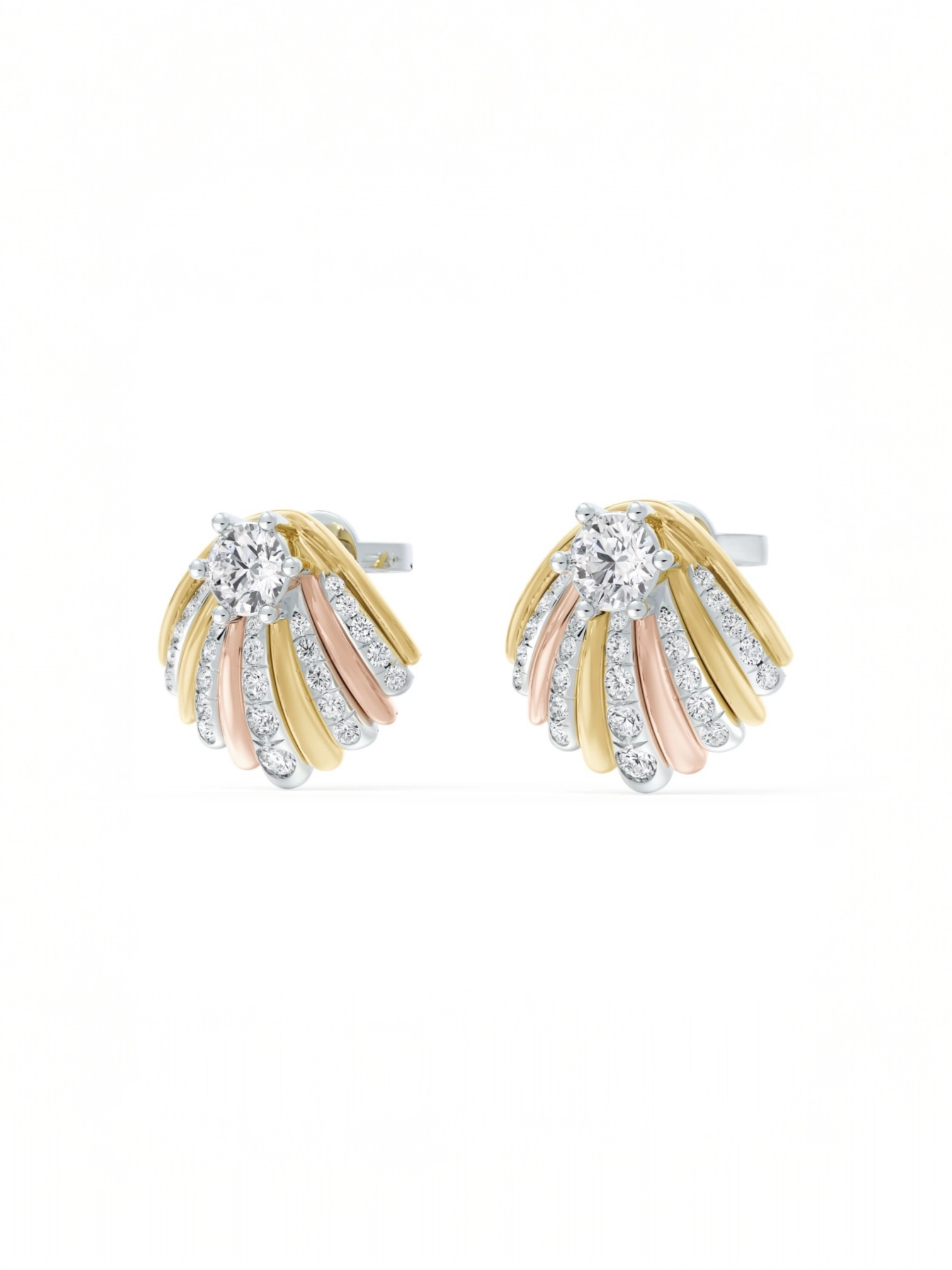 Mixed Metal Shell stud earrings