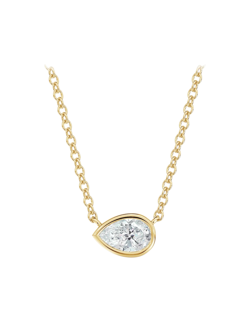 Horizontal Pear Solitaire pendant