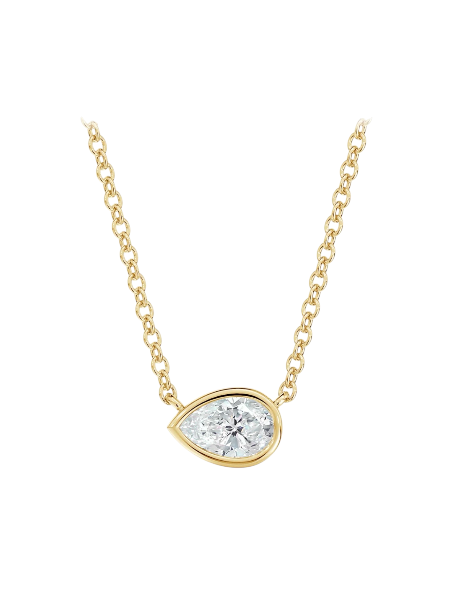 Horizontal Pear Solitaire pendant